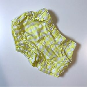 Newborn Baby Girl Yellow and White Gingham Shorts
